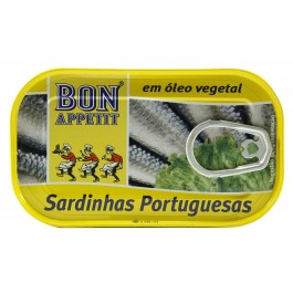 SARDINES HUILE VEGETALE BAP 120GR